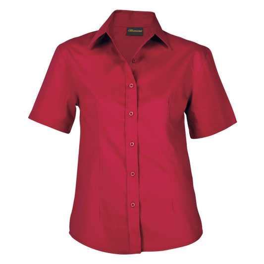 Brushed Cotton Twill Blouse Short Sleeve Ladies