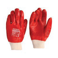 RED PVC MEDIUM WEIGHT WRIST GLOVES