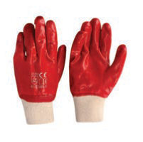 RED PVC HEAVY DUTY GLOVES