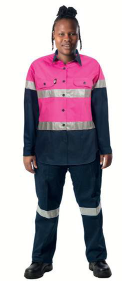 HI VIZ 100% COTTON VENTED WORKSHIRT