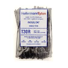 INSULOK NYLON HELLERMANN CABLE TIES 148X3.5MM BLACK